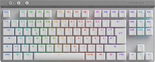 Logitech G G515 - Tastatur - LIGHTSPEED - TKL - Hintergrundbeleuchtung - kabellos - 2,4 GHz, Bluetooth, USB - QWERTZ - Deutsch - Tastenschalter: GL Tactile - weiß (920-012543)