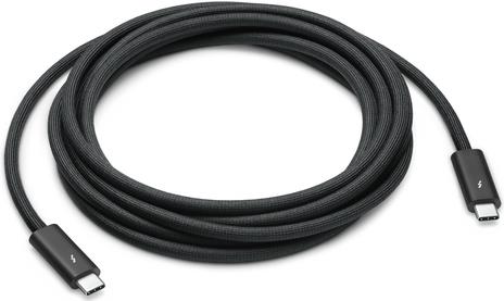 Apple Thunderbolt 4 Pro - Thunderbolt-Kabel - 24 pin USB-C (M) zu 24 pin USB-C (M) - USB 3,2 / USB4 / Thunderbolt 3 / Thunderbolt 4 / DisplayPort - 3,0m - aktiv, Daisy Chain-Support - Schwarz (MW5H3ZM/A)