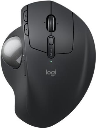 Logitech Ergo Series MX Ergo S - Trackball - fortgeschritten - ergonomisch - optisch - 8 Tasten - kabellos - Bluetooth, 2,4 GHz - Logitech Logi Bolt USB-Receiver - Graphite (910-007260)