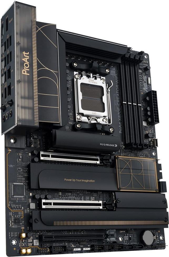 ASUS ProArt X870E-CREATOR WIFI - Motherboard - ATX - Socket AM5 - AMD X870E Chipsatz - USB4, USB-C 3,2 Gen 2x2, USB 3,2 Gen 2, USB 3,2 Gen 1 - Wi-Fi 7, 10 Gigabit LAN, Bluetooth - Onboard-Grafik (CPU erforderlich) - HD Audio (8-Kanal) (90MB1IG0-M0EAY0)