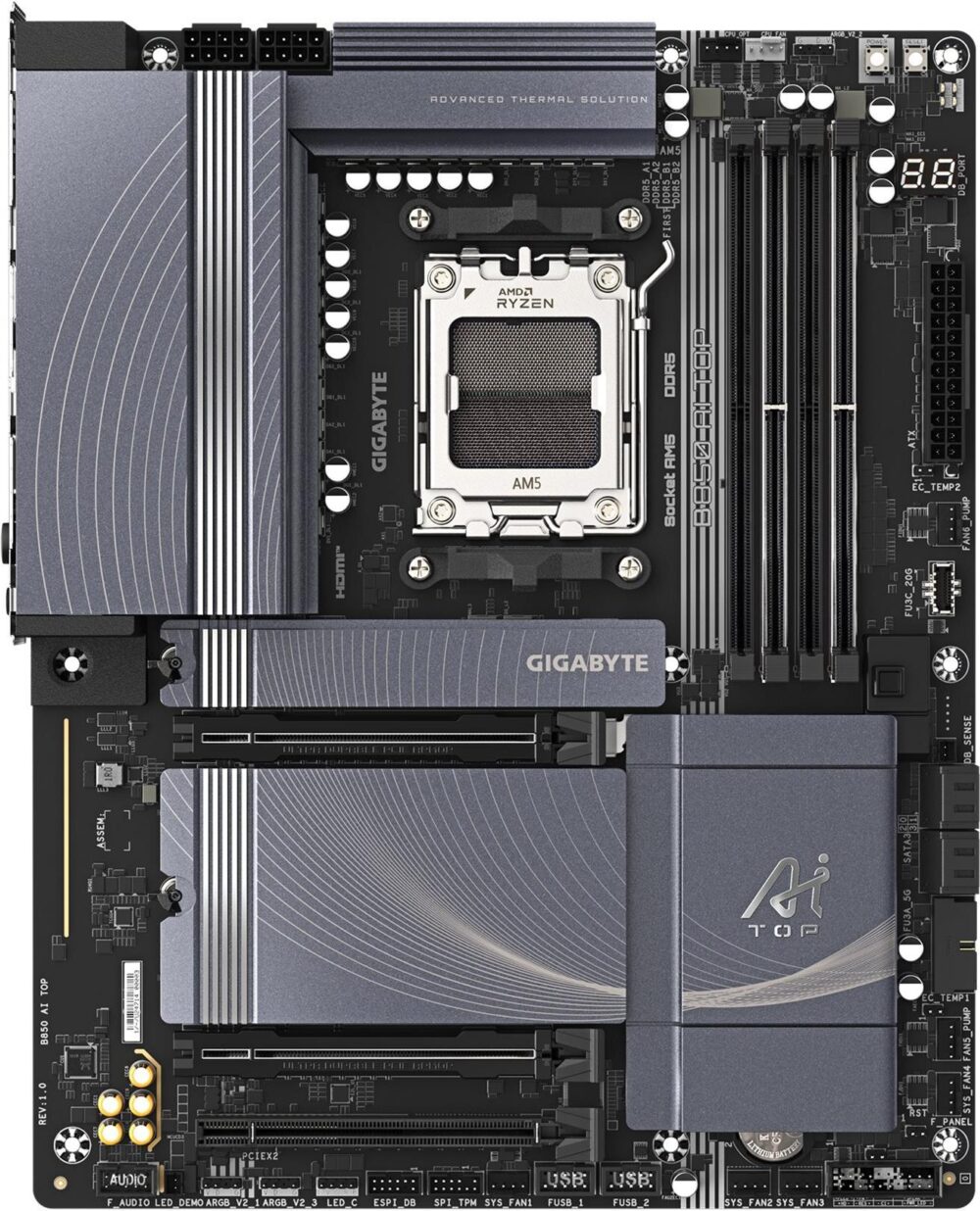 Gigabyte GIGA B850 AI TOP AM5/DDR5/µATX - Mainboard - AMD Sockel AM5 (Ryzen Zen4) (B850 AI TOP)
