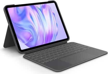 Logitech Combo Touch - Tastatur und Foliohülle - mit Trackpad - hinterleuchtet - Apple Smart connector - AZERTY - Französisch - Graphite - für Apple 11-inch iPad Pro M4 Wi-Fi, M4 Wi-Fi + Cellular (920-012768)
