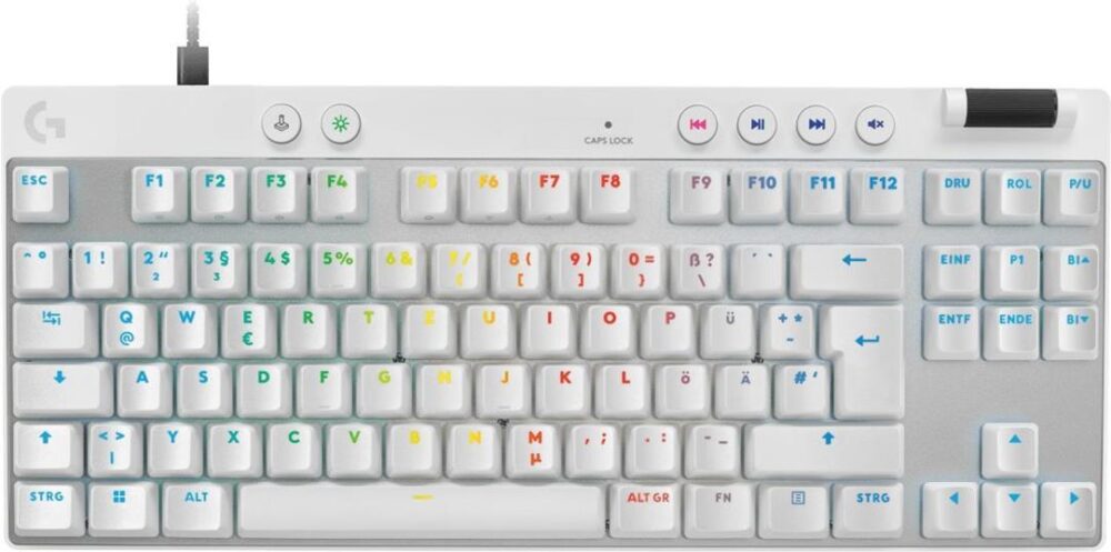 Logitech G PRO X RAPID - Tastatur - TKL - Hintergrundbeleuchtung - USB - QWERTZ - Deutsch - Tastenschalter: Linear - weiß (920-013240)