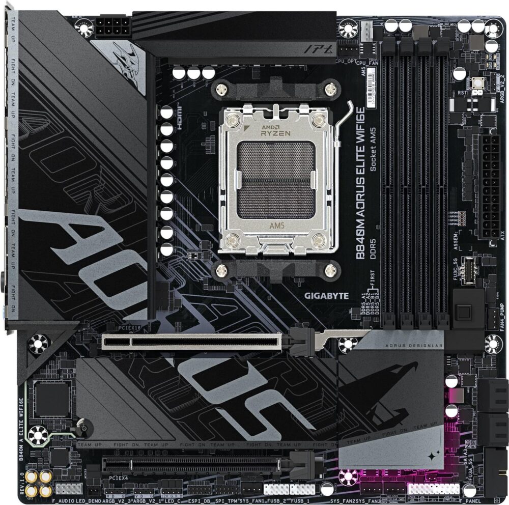 Gigabyte B840M Elite WIFI6E B840 AM5 mATX DDR5 - AMD Sockel AM5 (Ryzen Zen4) - Micro/Mini/Flex-ATX (B840M A Elite WIFI6E)