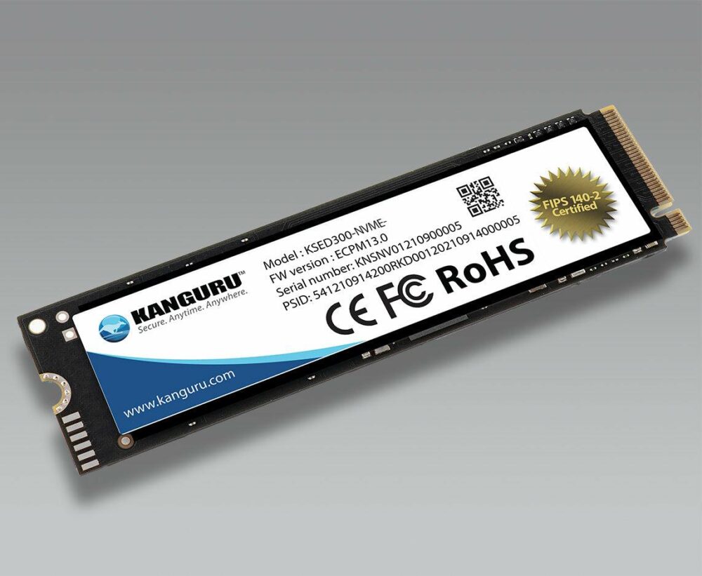 iStorage Kanguru Defender - SSD - verschlüsselt - 1TB - intern - M.2 2280 - PCIe 3,0 x4 (NVMe) - 256-Bit-AES, FIPS 140-2 Level 2, FIPS 197 - TCG Opal Encryption 2,0 - TAA-konform (KSED300-NVME-1T)