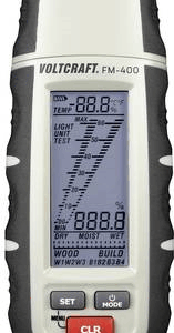 Voltcraft FM-400 Material-Feuchtigkeitsmessgerät, Holz- und Baufeuchtemessgerät mit Materialkennlini (FM-400)