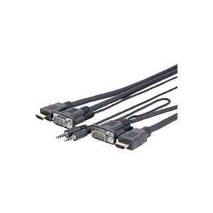 VivoLink Pro - HDMI-Kabel - HD-15 (VGA), Stereo Mini-Klinkenstecker, HDMI männlich zu HD-15 (VGA), Stereo Mini-Klinkenstecker, HDMI männlich - 3 m (PROVGAHDMIFLY3)