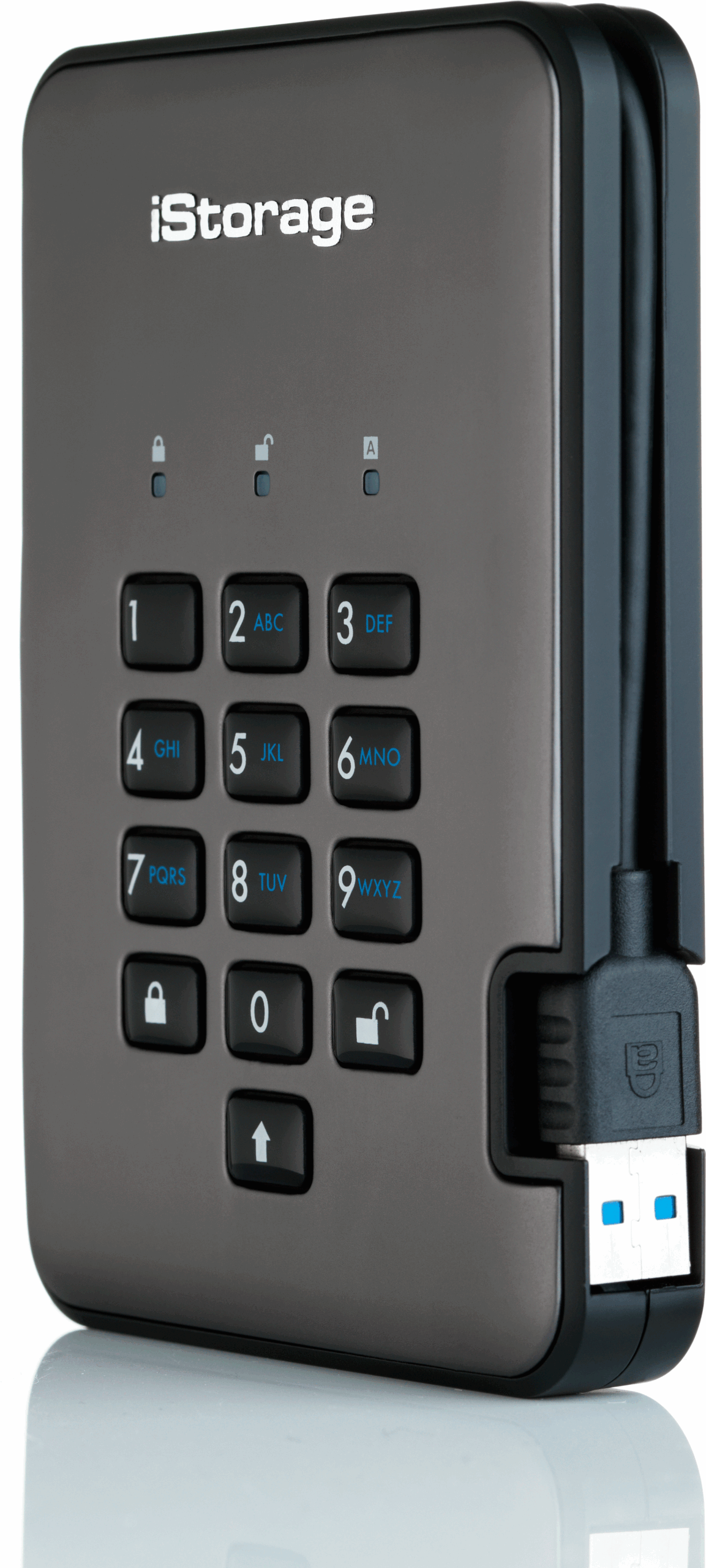 iStorage diskAshur PRO 2 - SSD - verschlüsselt - 512 GB - extern (tragbar) - USB 3.1 - FIPS 197, 256-bit SHA, 256-bit AES-XTS