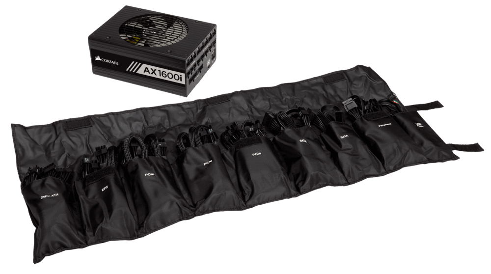 Corsair AXi Series AX1600i - Stromversorgung (intern) - ATX12V 2,4 - EPS12V 2,92 - 80 PLUS Titanium - Wechselstrom 100-240 V - 1600 Watt - Europa (CP-9020087-EU)