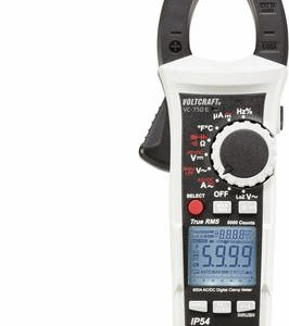 VOLTCRAFT VC-750 E Stromzange, Hand-Multimeter digital Spritzwassergeschützt (IP54) CAT IV 600 V Anzeige (Counts): 6000 (VC-750 E)