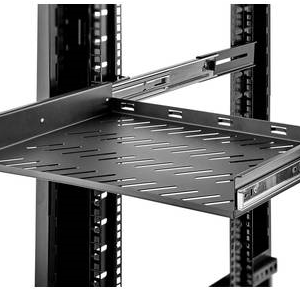 Renkforce RF-3432150 48,30cm (19")  Netzwerkschrank-Geräteboden 1 HE Ausziehbar Geeignet für Schranktiefe: ab 500 mm Schwarz (RF-3432150)