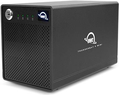 Other World Computing OWC ThunderBay 4 mini - Festplatten-Array - 4 Schächte (SATA-600) - Thunderbolt 3 (extern) - für Apple iMac, Mac mini, Mac Pro (Ende 2019), MacBook Air, MacBook Pro (OWCTB3QMSR00GB)