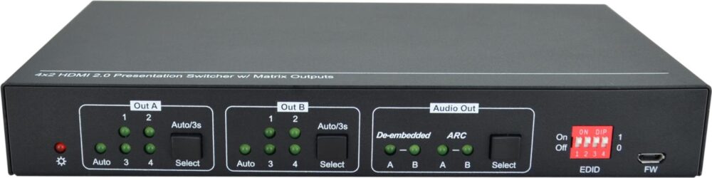 Vivolink VLHDMIMAT4X2RS Matrixschalter Skalierungs-Matrix-Schalter 7,5 W (VLHDMIMAT4X2RS)