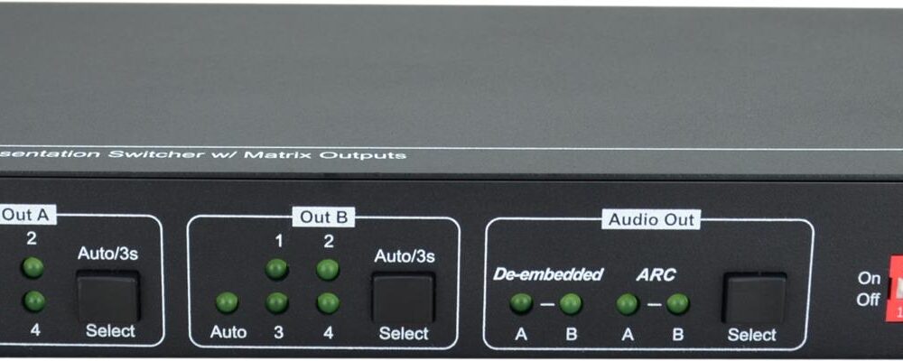 Vivolink VLHDMIMAT4X2RS Matrixschalter Skalierungs-Matrix-Schalter 7,5 W (VLHDMIMAT4X2RS)