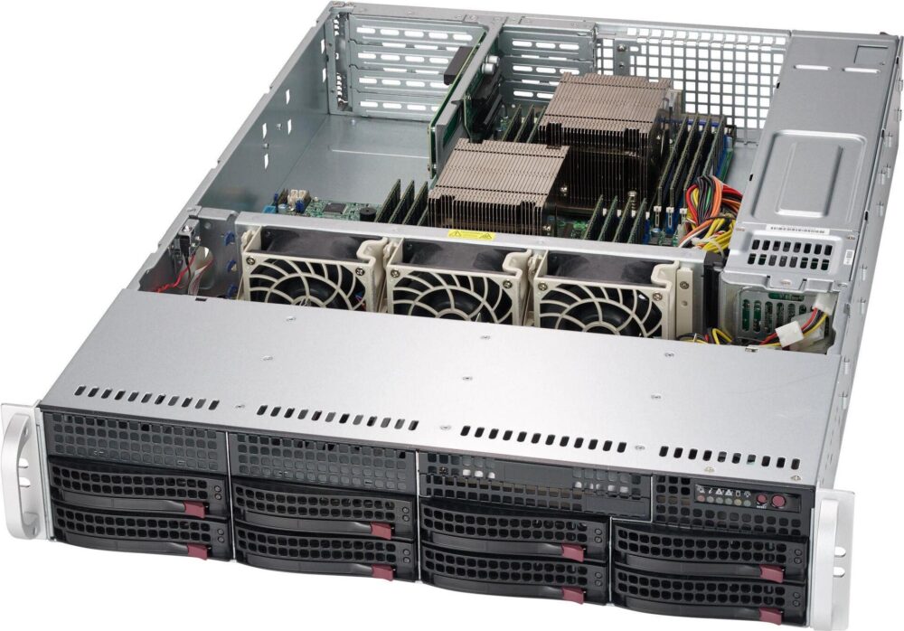 Super Micro Supermicro SC825 TQC-R802WB - Rack-Montage - 2U - verbessertes, erweitertes ATX - SATA/SAS - Hot-Swap 800 Watt - Schwarz (CSE-825TQC-R802WB)