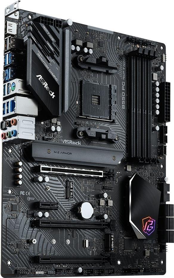 ASRock B550 PG Riptide - Motherboard - ATX - Socket AM4 - AMD B550 Chipsatz - USB-C Gen2, USB 3.2 Gen 1, USB 3.2 Gen 2 - 2.5 Gigabit LAN - Onboard-Grafik (CPU erforderlich) - HD Audio (8-Kanal)