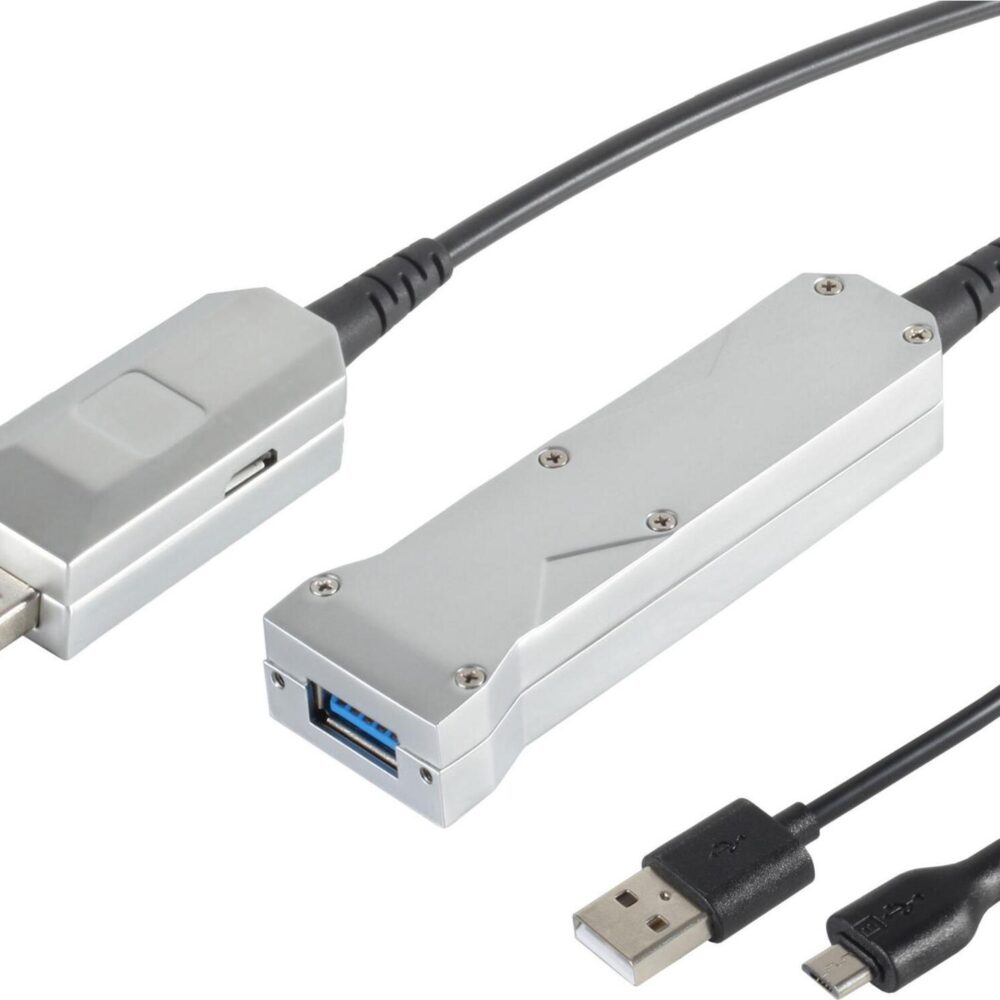 S/CONN maximum connectivity USB Verlängerung Optisch USB 3.0- USB 3.0 A Stecker auf USB 3.0 A + USB Micro B Buchse, 20,0m (30-35095)