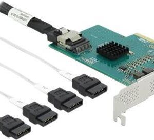 Delock - Speichercontroller (RAID) - 4 Sender/Kanal - SATA 6Gb/s Low-Profile - 600MBps - RAID 0, 1, 10 - PCIe 2,0 x4 (89051)