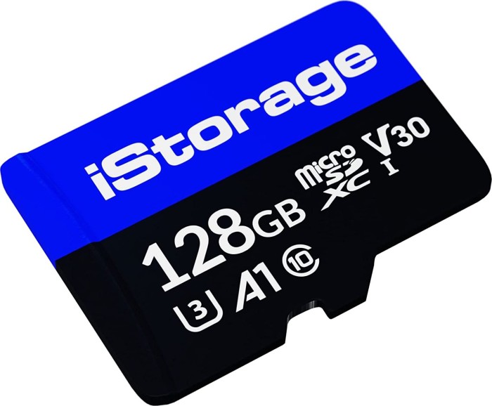 iStorage - Flash-Speicherkarte - 128 GB - A1 / Video Class V30 / UHS-I U3 / Class10 - microSDHC