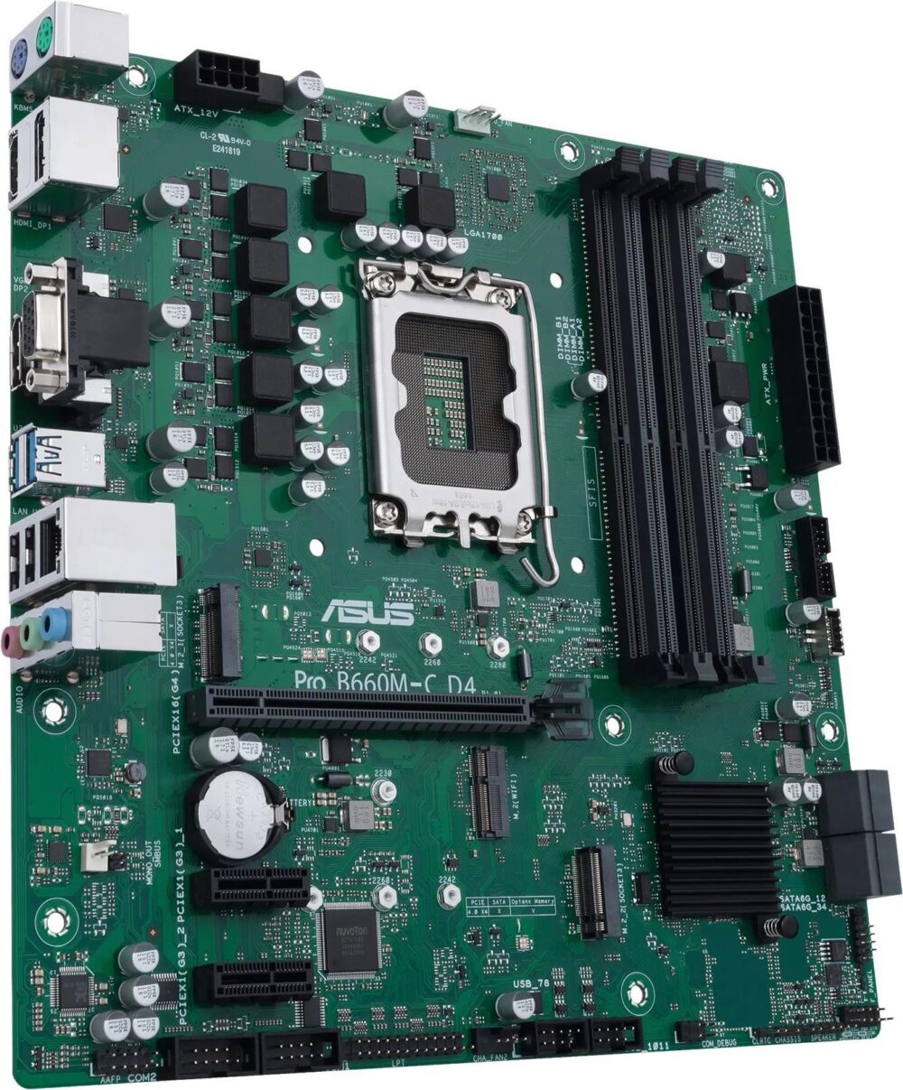 ASUS PRO B660M-C D4-CSM - Motherboard - micro ATX - LGA1700-Sockel - B660 Chipsatz - USB-C Gen1, USB 3,2 Gen 1 - Gigabit LAN - Onboard-Grafik (CPU erforderlich) - HD Audio (8-Kanal) (90MB19B0-M0EAYC)
