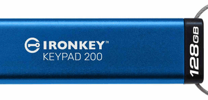 Kingston IronKey Keypad 200 - 128 GB (Hardware-verschlüsselter USB-Stick) (IKKP200/128GB)