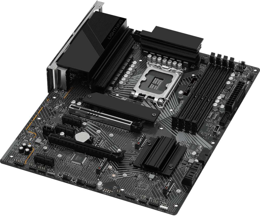 ASRock Z790 PG Lightning - Motherboard - ATX - LGA1700-Sockel - Z790 Chipsatz - USB 3,2 Gen 1, USB 3,2 Gen 2, USB-C 3,2 Gen 2x2, USB-C 3,2 Gen 1 - 2,5 Gigabit LAN - Onboard-Grafik (CPU erforderlich) - HD Audio (8-Kanal) (90-MXBKA0-A0UAYZ)
