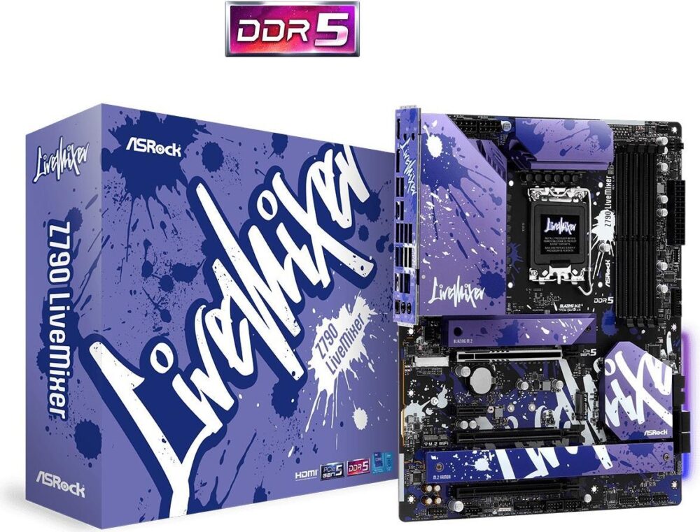 ASRock Z790 LiveMixer - Motherboard - ATX - LGA1700-Sockel - Z790 Chipsatz - USB 3,2 Gen 1, USB 3,2 Gen 2, USB-C 3,2 Gen2, USB-C 3,2 Gen 2x2 - 2,5 Gigabit LAN - Onboard-Grafik (CPU erforderlich) - High Definition Audio (7,1-Channel) (90-MXBK10-A0UAYZ)