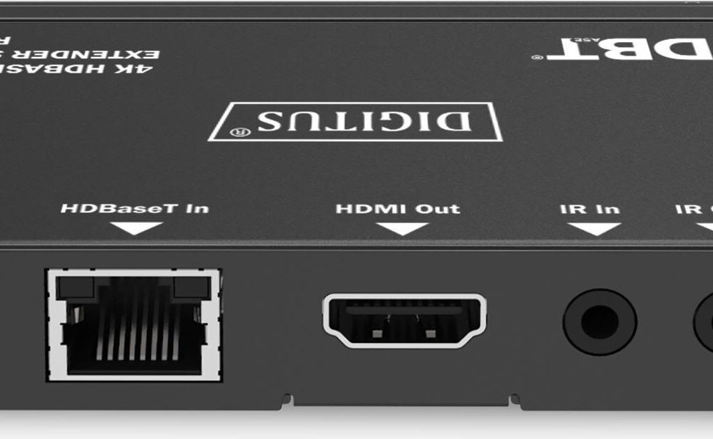 DIGITUS 4K HDBaseT DS-55520 - Sender und Empfänger - Video/Audio/Infrarot/seriell/Netzwerkextender - RS-232, HDMI, HDBaseT - über CAT 6/7/8 - bis zu 70 m (DS-55520)