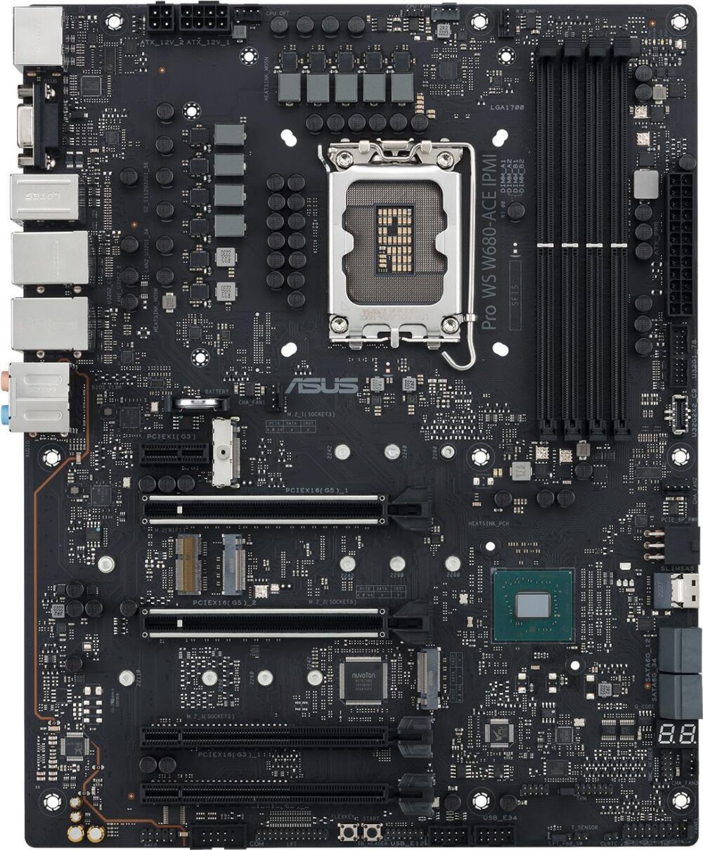 ASUS PRO WS W680-ACE IPMI - Intel - LGA 1700 - Intel® Celeron® - Intel® Core™ i5 - Intel® Core™ i7 - Intel® Core™ i9 - Intel® Pentium® Gold - LGA 1700 - DDR5-SDRAM - 128 GB (90MB1DN0-M0EAY0)