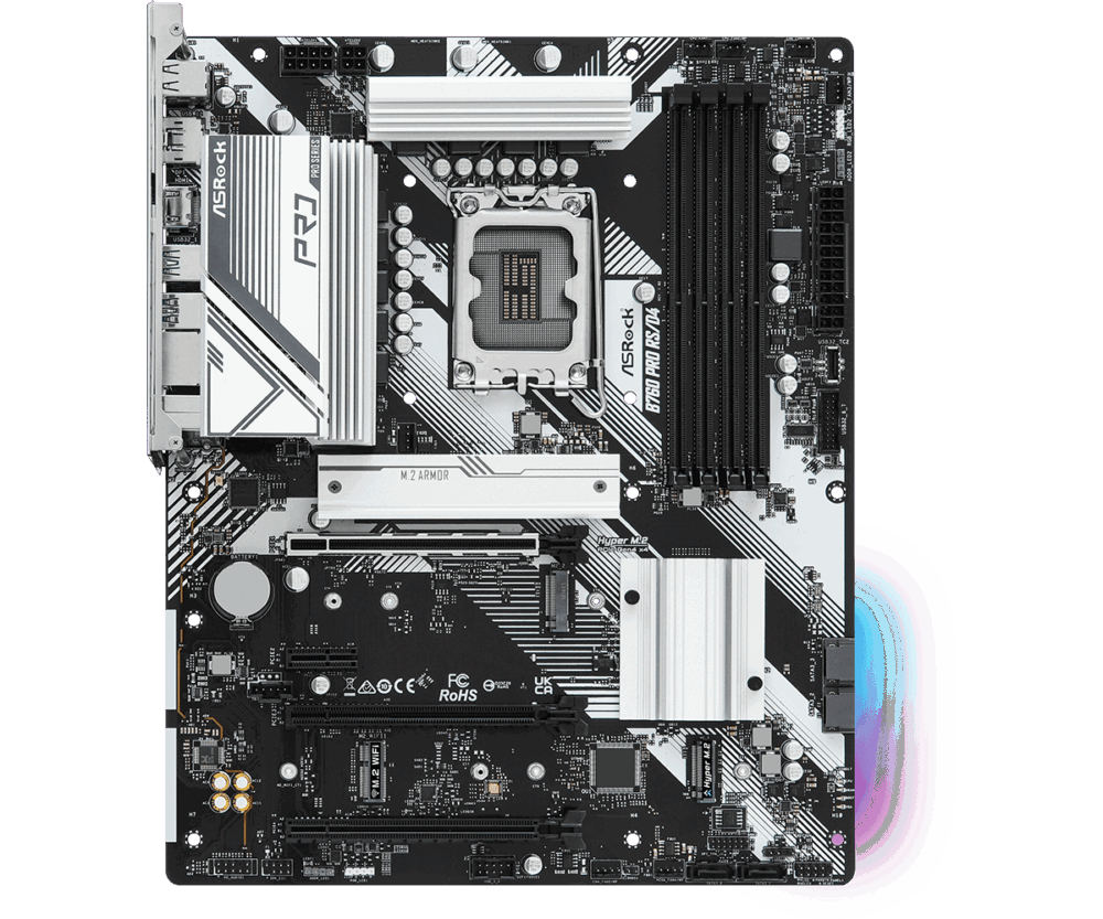 ASRock B760 PRO RS/D4 - Motherboard - ATX - LGA1700-Sockel - B760 Chipsatz - USB 3,2 Gen 1, USB-C 3,2 Gen2, USB-C 3,2 Gen 1 - 2,5 Gigabit LAN - Onboard-Grafik (CPU erforderlich) - HD Audio (8-Kanal) (90-MXBL80-A0UAYZ)
