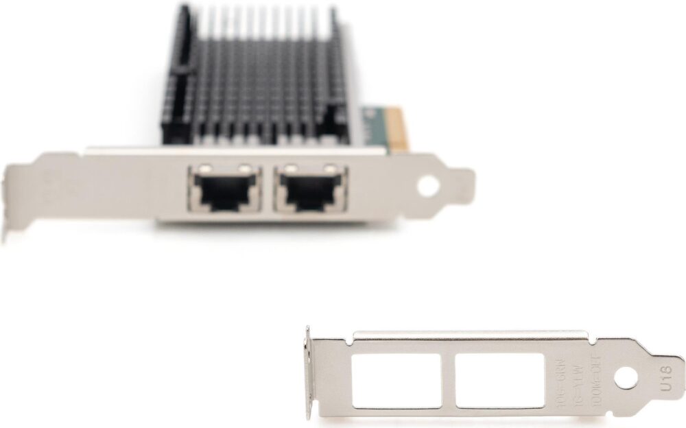 Digitus 10Gbps Dual Port Ethernet Server Adapter - Eingebaut - Kabelgebunden - PCI Express - Ethernet - 10000 Mbit/s - Grün - Silber (DN-10163)
