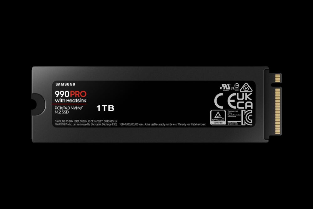 Samsung 990 PRO MZ-V9P2T0CW - SSD - verschlüsselt - 2 TB - intern - M.2 2280 - PCIe 4.0 x4 (NVMe) - 256-Bit-AES - TCG Opal Encryption 2.0 - integrierter Kühlkörper - für Sony PlayStation 5