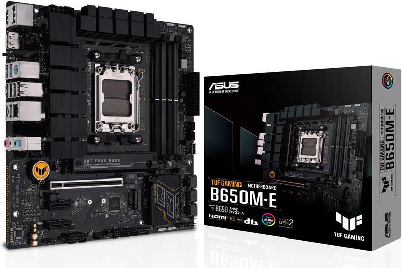 ASUS TUF GAMING B650M-E - Motherboard - micro ATX - Socket AM5 - AMD B650 Chipsatz - USB 3,1 Gen 2, USB 3,2 Gen 2, USB-C 3,2 Gen2, USB-C 3,2 Gen 1 - 2,5 Gigabit LAN - Onboard-Grafik (CPU erforderlich) - HD Audio (8-Kanal) (90MB1FU0-M0EAY0)