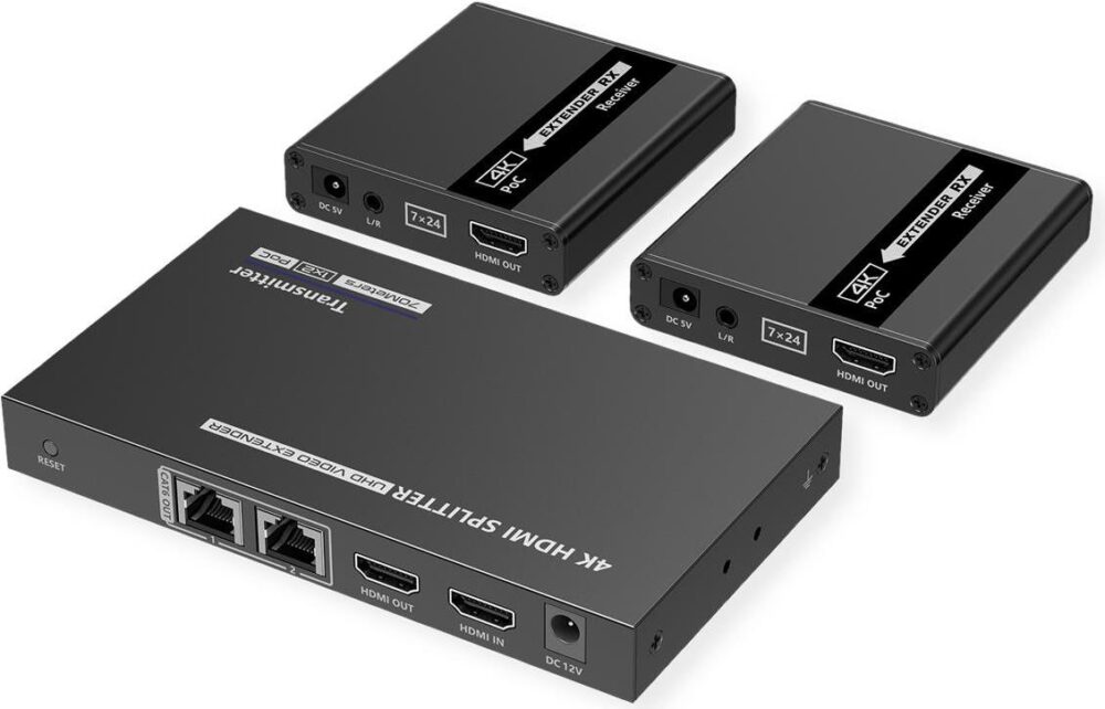 VALUE 1x2 HDMI Splitter+ Extenderüber TP 4K30Hz 40m - Digital/Display/Video - 40 m (14.99.3464)