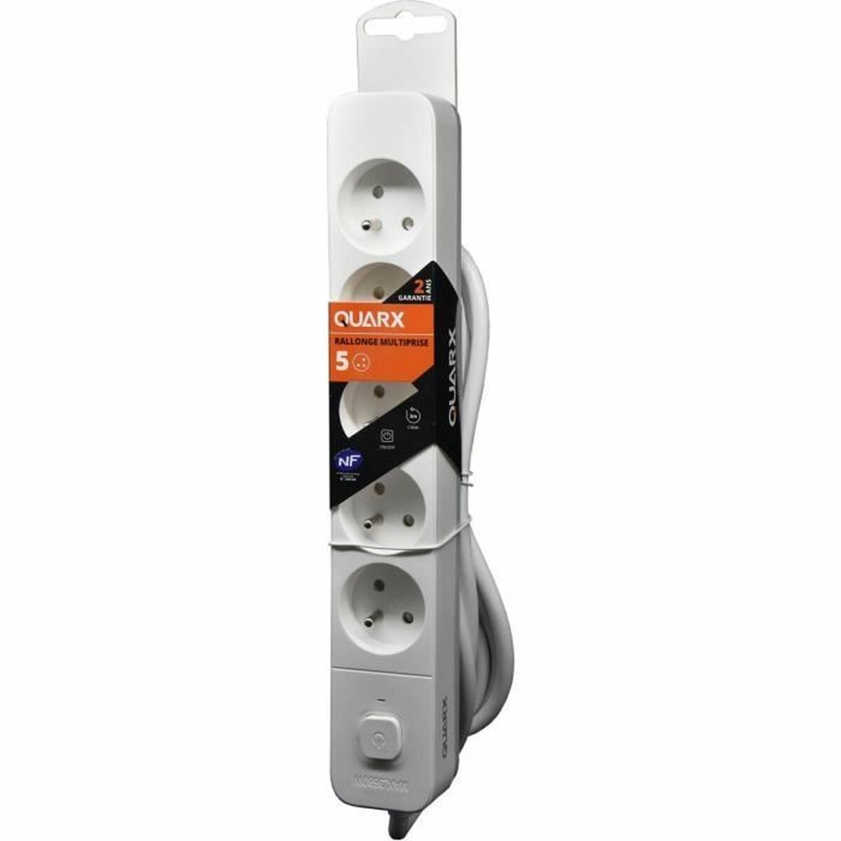 Multipresa 5 Prese con Interruttore QUARX (3 m)