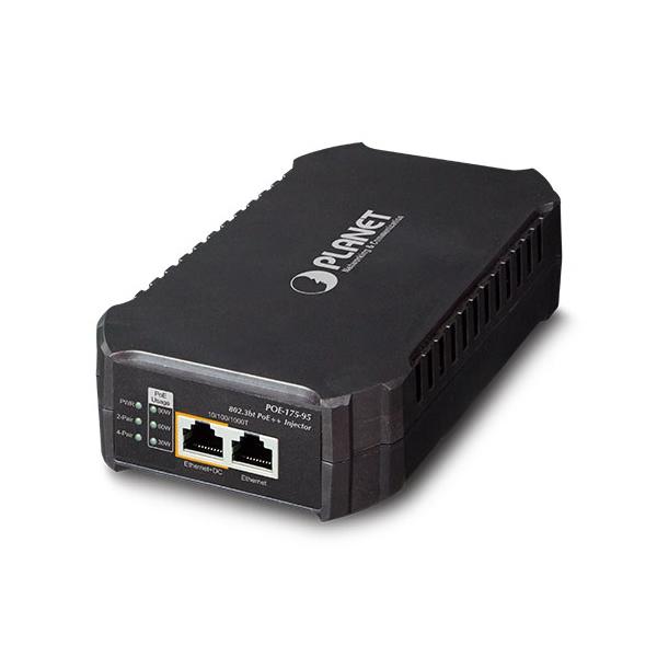 PLANET POE-175-95 divisore di rete Supporto Power over Ethernet [PoE] Nero (Single-Port 10/100/1000Mbps - 802.3bt PoE Injector [95 - Watts, PoH, PoE Usage LED] - w/ internal power - Warranty: 36M)