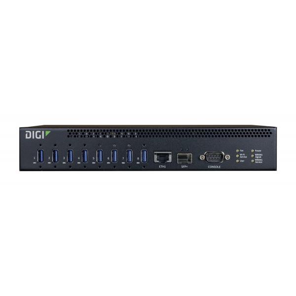 Digi AW08-G300 hub di interfaccia USB 3.2 Gen 1 [3.1 Gen 1] Type-A 10000 Mbit/s Nero (DIGI Anywhere USB 8 plus incl. 1-year LCA)