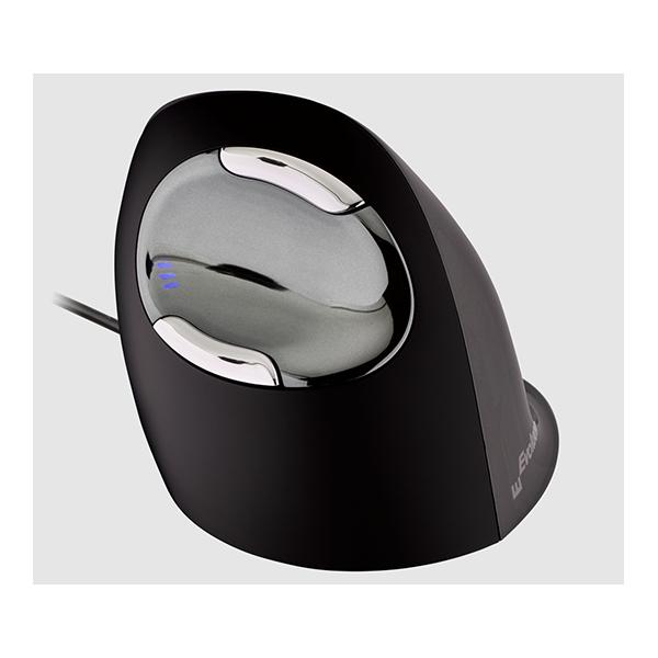 Evoluent VMDS mouse Medico Mano destra USB tipo A Laser (Evoluent VerticalMouse D - Right handed USB wired - Small. The New D or version 6 is the latest revision of the award winning Evoluent mouse. Improvements include laser sensor; contoured buttons improving feel and response; Extra wide lip along the bottom edge preventing finger drag and the micro USB receiver can now be stored behind a magnetic battery cover; in addition there are several new functions supported by the Evoluent Mouse Mana
