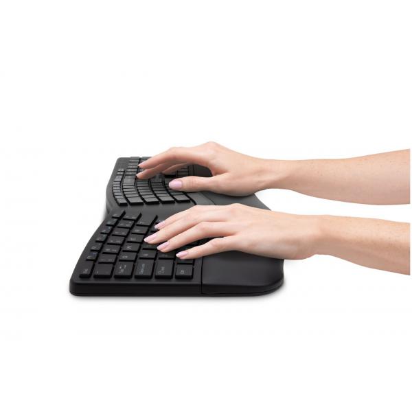 Kensington Pro Fit Ergo tastiera Universale RF senza fili + Bluetooth QWERTY Inglese UK Nero (PROFIT ERGO WIRELESS KEYBOARD - UK) - Versione UK