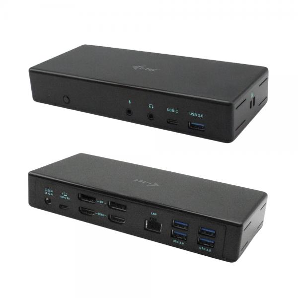 i-tec C31QUATTRODOCKPDUK replicatore di porte e docking station per laptop Cablato USB 3.2 Gen 1 [3.1 Gen 1] Type-C Nero (USB-C Quad Docking Station)