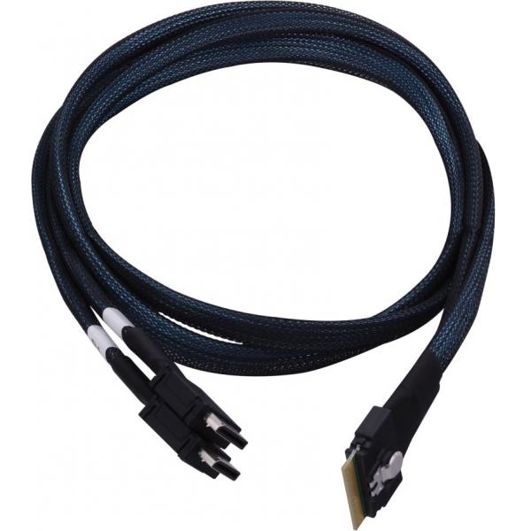 Adaptec Kabel 1x SFF8654 x8 -> 2x SFF8612 x4 [OCuLink] NVMe intern 0.8m Kabel SlimSAS -> OCuLink f?r NVMe Laufwerke