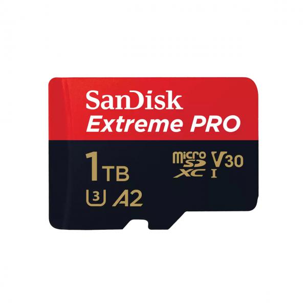 SanDisk Extreme PRO 1 TB MicroSDXC UHS-I Classe 10 (SanDisk Extreme Pro - Flash memory card [microSDXC to SD adapter included] - 1 TB - A2 / Video Class V30 / UHS-I U3 / Class10 - microSDXC UHS-I)