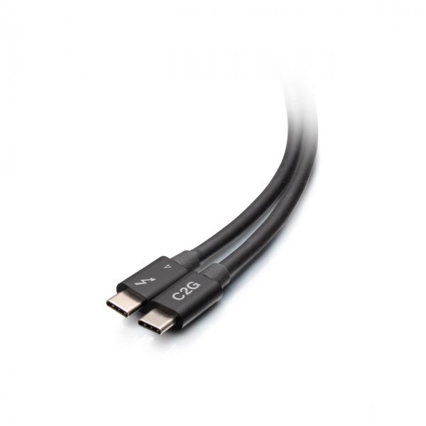 C2G Cavo attivo Thunderbolt™ 4 di tipo USB-C®, 2 m [40 Gbps] (C2G 6ft Thunderbolt 4 USB C Active Cable - USB C to USB C - 40Gbps - M/M - Thunderbolt cable - 24 pin USB-C [M] to 24 pin USB-C [M] - USB 3.2 / DisplayPort 2.1 / Thunderbolt 4 - 30 V - 1.83 m - 4K60Hz [4096 x 2160] support, USB Power Delivery [100W], 8K60Hz support, Ethernet support - black)