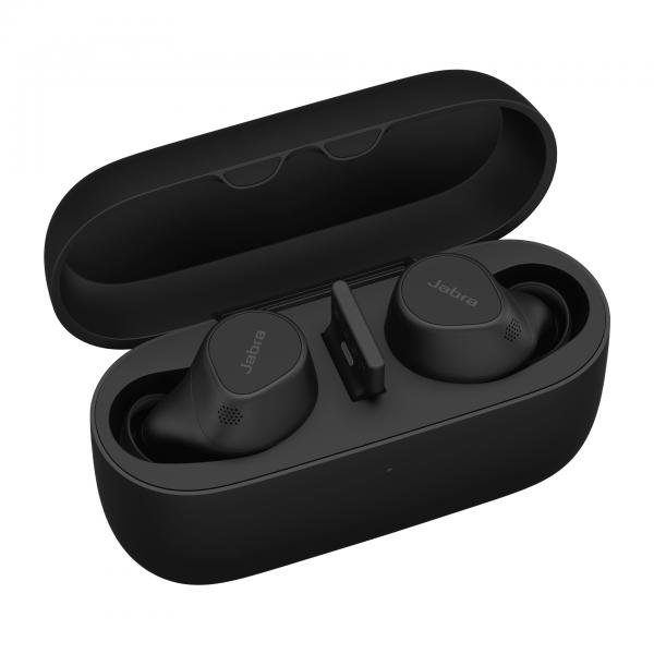 Jabra Evolve2 Buds Auricolare True Wireless Stereo [TWS] In-ear Musica e Chiamate Bluetooth Nero (JABRA EVOLVE2 BUDS USB-A UC - - WIRELESS CHARGING PAD)