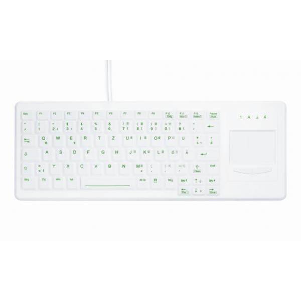 Active Key AK-C4400 tastiera Medico USB + PS/2 Tedesco Bianco (HYGIENE COMPACT TOUCHPAD - KEYBOARD FULLY SEALED WATERTIGHT) - Versione Tedesca