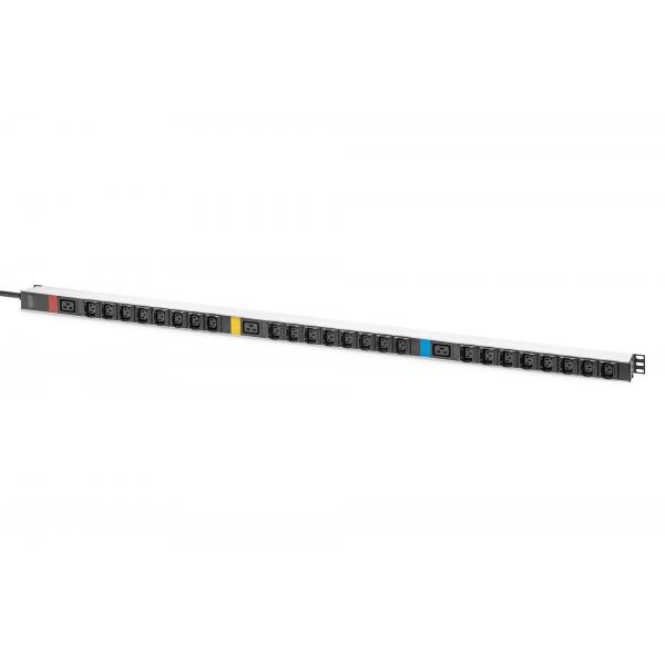 Digitus PDU IT di base, trifase 16 A, 24 x C13, 3 x C19, cavo di alimentazione da 3 m, connettore IEC 60309 16 A (Digitus DN-95452 str?mforsyningsenhed)