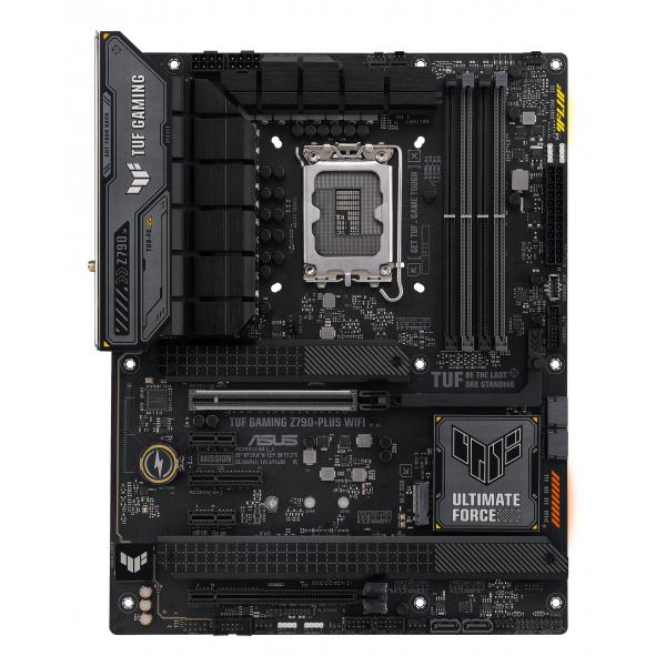 ASUS TUF GAMING Z790-PLUS WIFI Intel Z790 LGA 1700 ATX (ASUS TUF GAMING Z790-PLUS WIFI - Motherboard - ATX - LGA1700 Socket - Z790 Chipset - USB-C 3.2 Gen 2x2, USB-C 3.2 Gen2, USB 3.2 Gen 2, USB 3.2 Gen 1 - 2.5 Gigabit LAN, Wi-Fi 6E, Bluetooth - onboard graphics [CPU required] - HD Audio [8-channel])