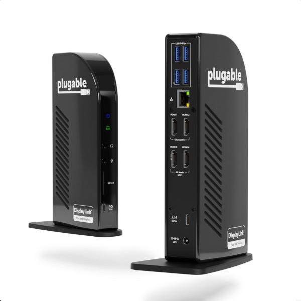Plugable Technologies UD-3900C4 Cablato USB 3.2 Gen 2 [3.1 Gen 2] Type-C Nero (Plugable USB-C Quad HDMI Dock)