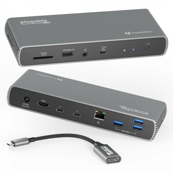 Plugable Technologies TBT4-UDX1 Cablato Thunderbolt 4 Grigio (Plugable TB4 Docking Station)
