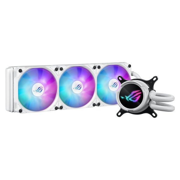 ASUS ROG Strix LC III 360 ARGB White Edition Processore Kit di raffreddamento a liquido 12 cm Bianco (Asus ROG STRIX LC III 360 ARGB White Liquid CPU Cooler, 360mm, 7th Gen v2 Asetek Pump, ARGB Fans, Rotatable Water Block)